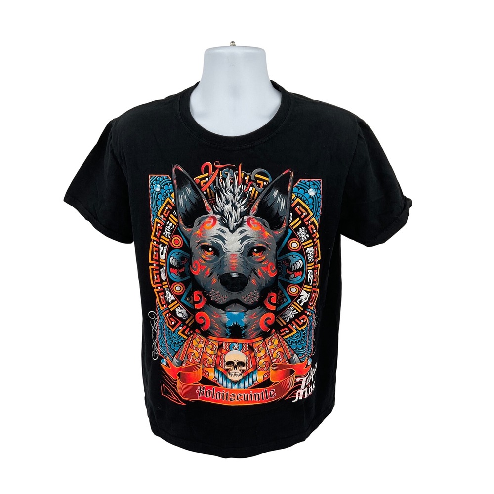 BACK LIGHT AZTC‎ ALEBRIJE BLACK TSHIRT SIZE LARGE